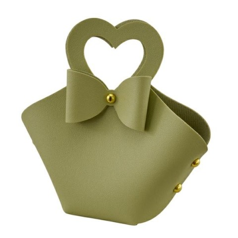 BORSETTA CUORE GRANDE VERDE 12X13
